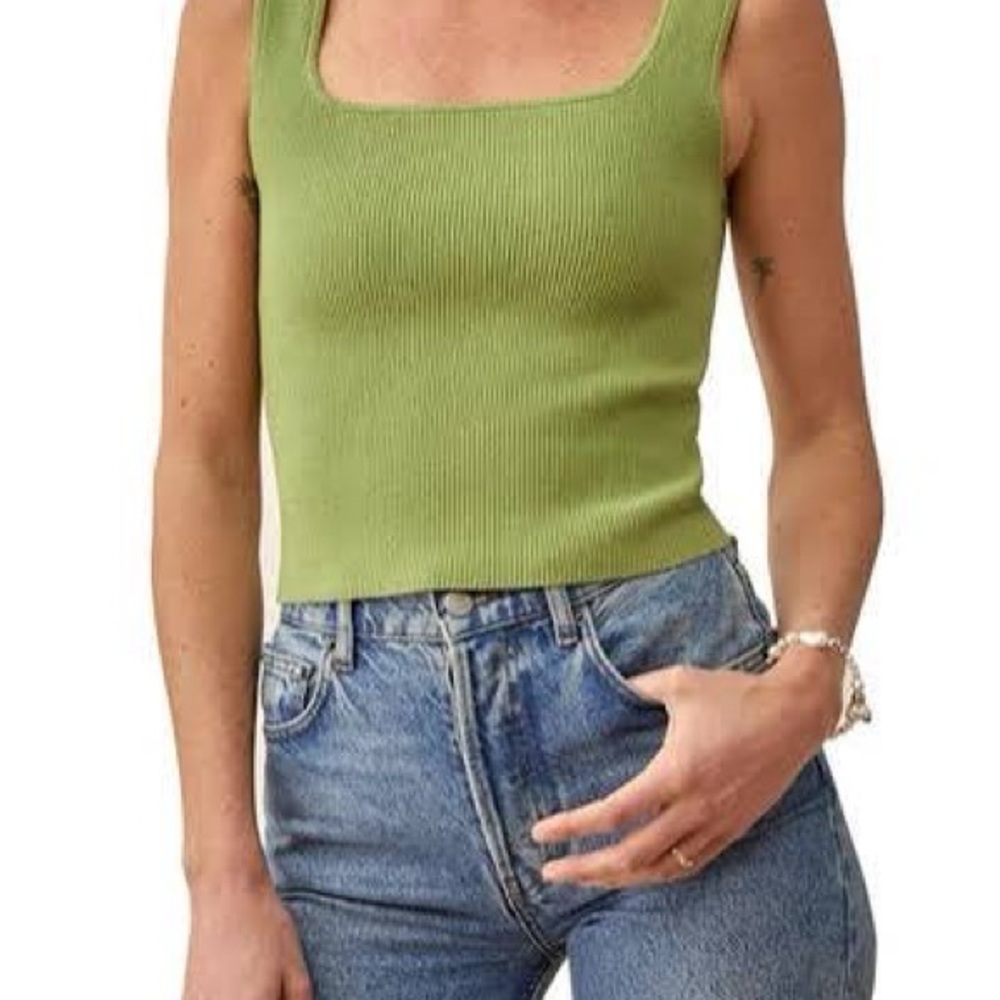 SOLD Reformation Olive Ribbed Tank Top